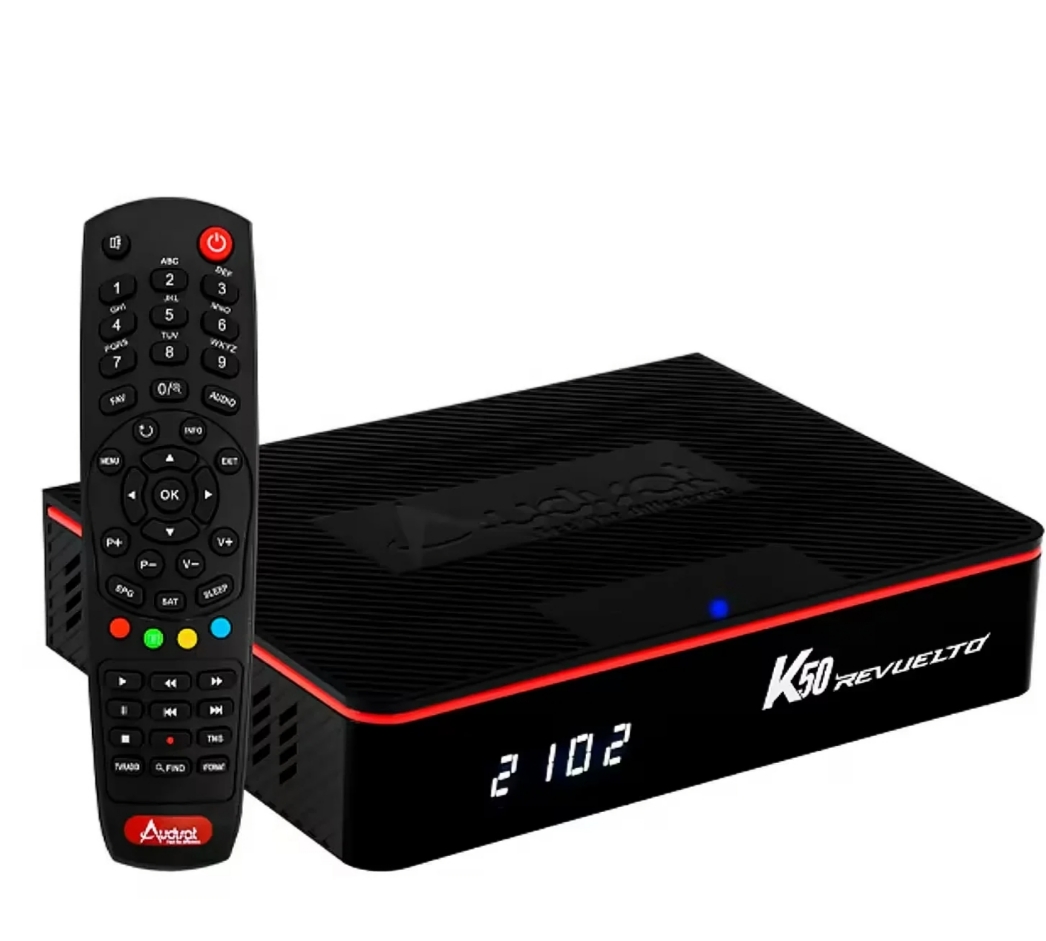 Receptor Digital FTA Audisat K50 Revuelto IKS / SKS - Preto