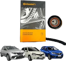 Kit Correia Dentada e Tensor Renault Logan Sandero Symbol 1.6 8V 2010 a 2021 Original Continental Contitech CT988K3.