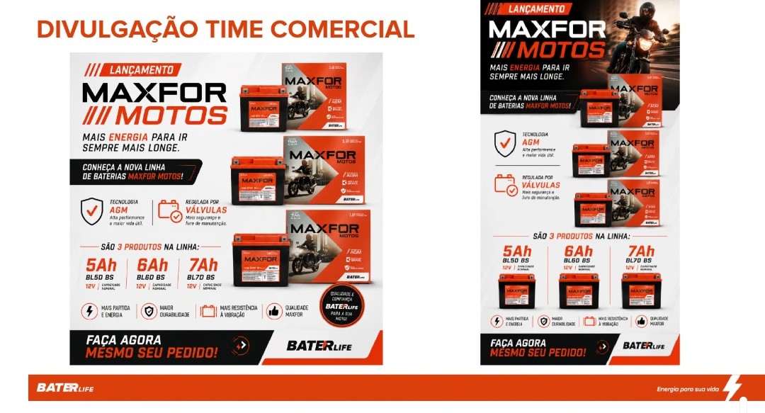 Bateria Moto Maxfor 12V 5Ah BL5DBS