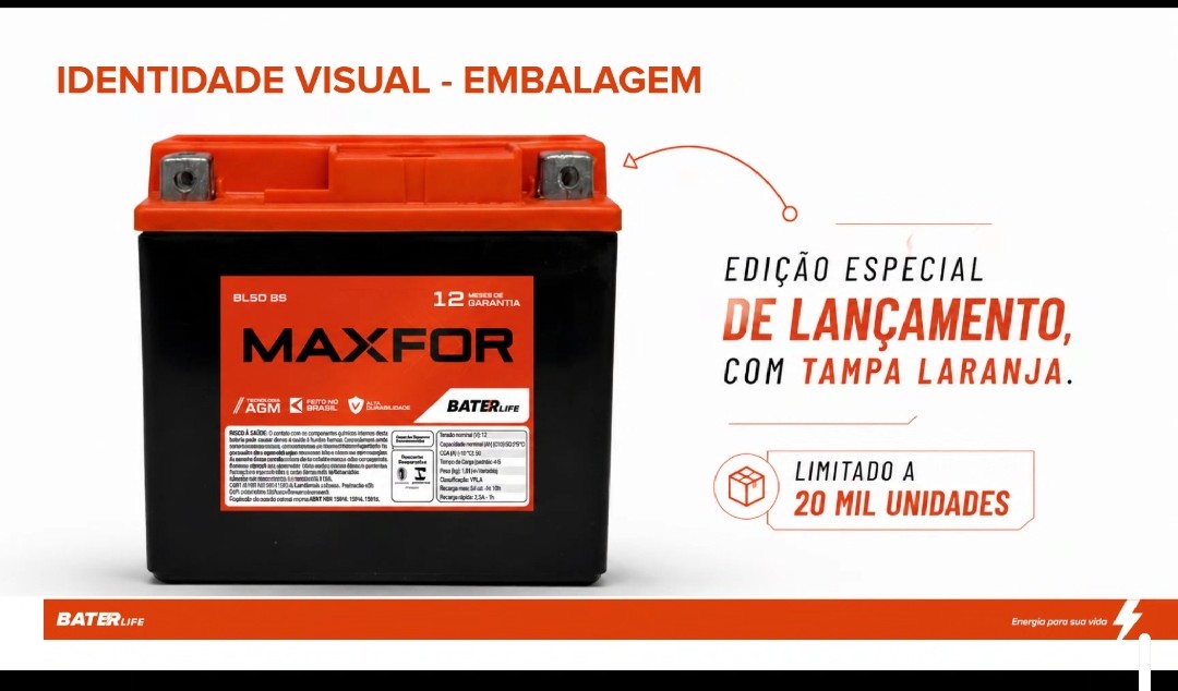 Bateria Moto Maxfor 12V 5Ah BL5DBS