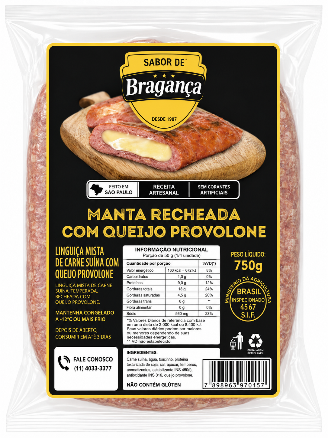 Manta de linguiça recheada de provolone