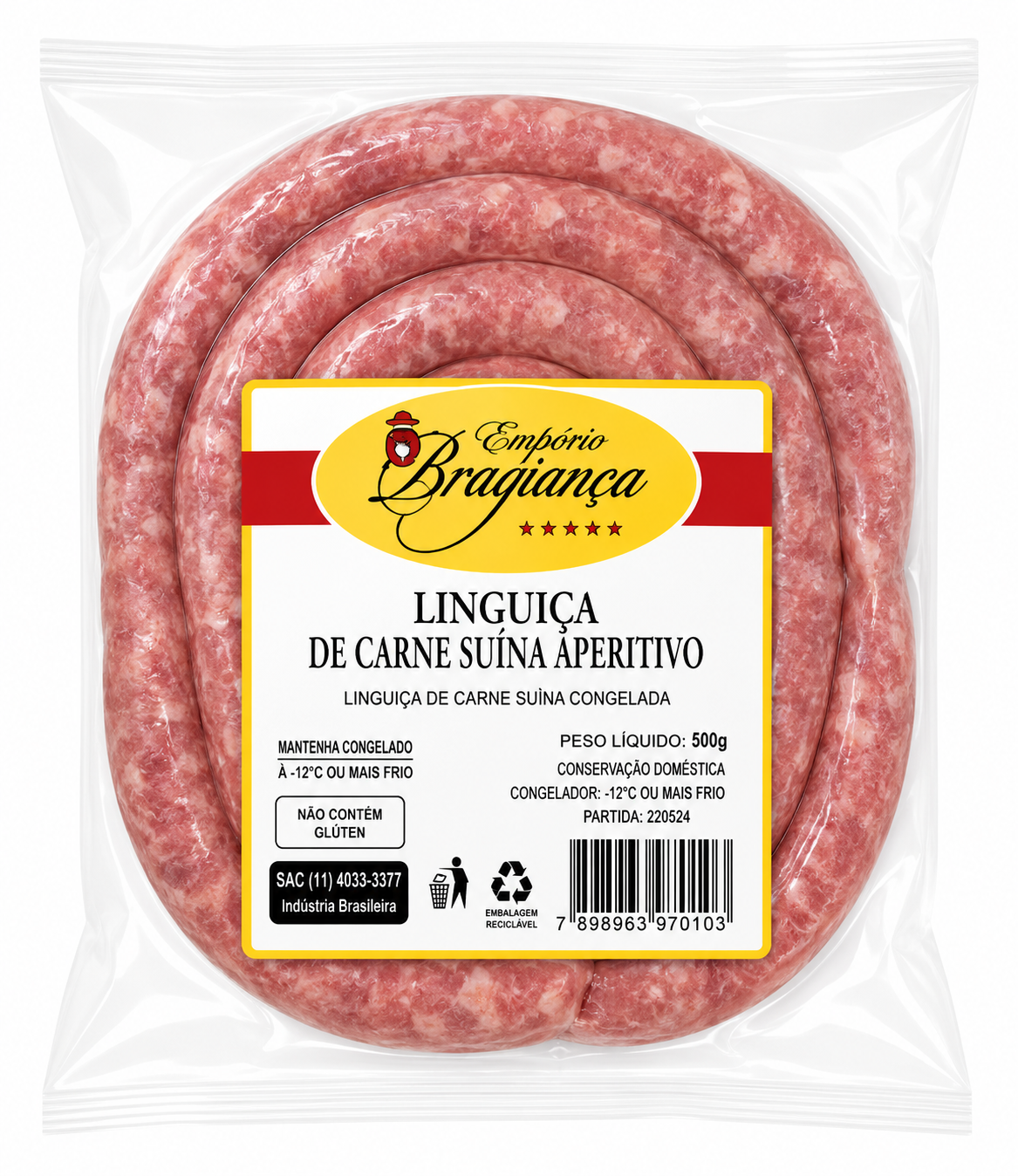 Linguiça aperitivo sem pimenta