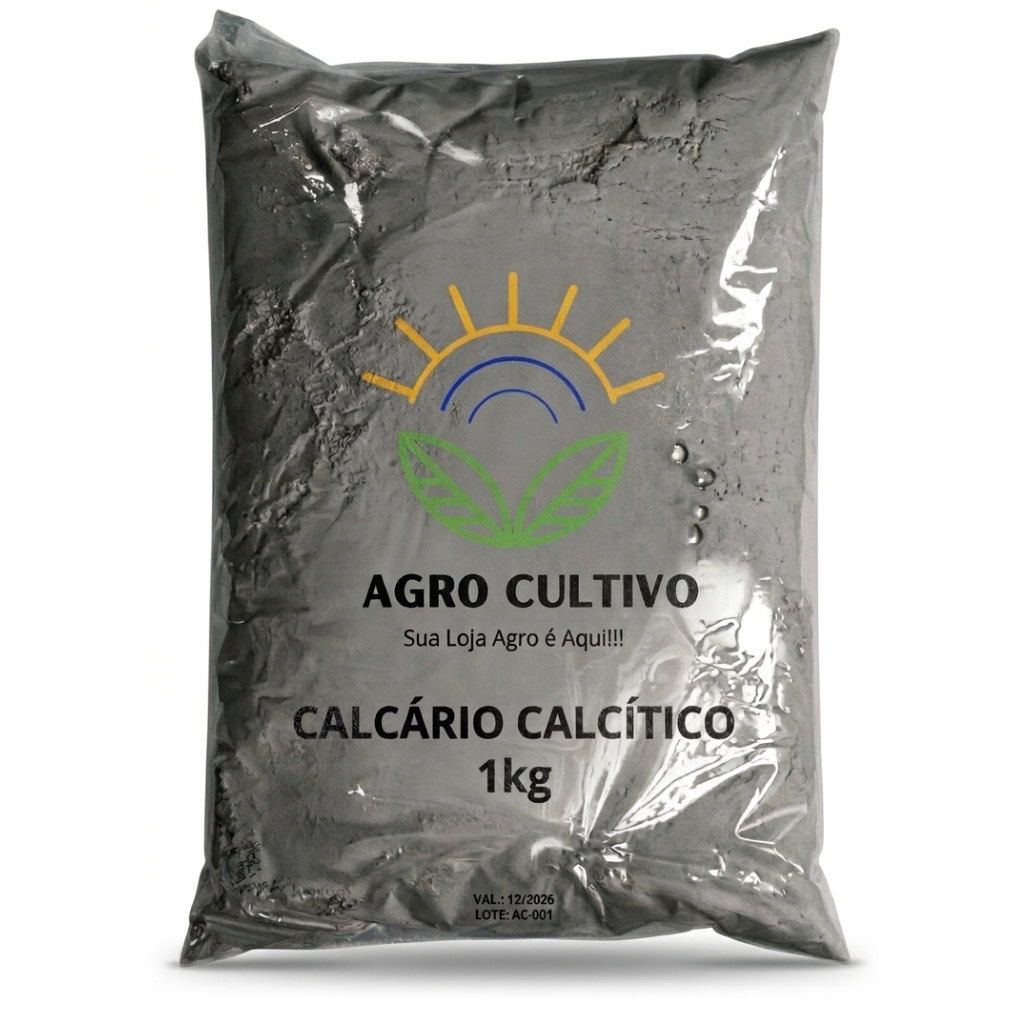 Calcário Calcítico Puro Corretor de Solo e pH - Pacote 1kg