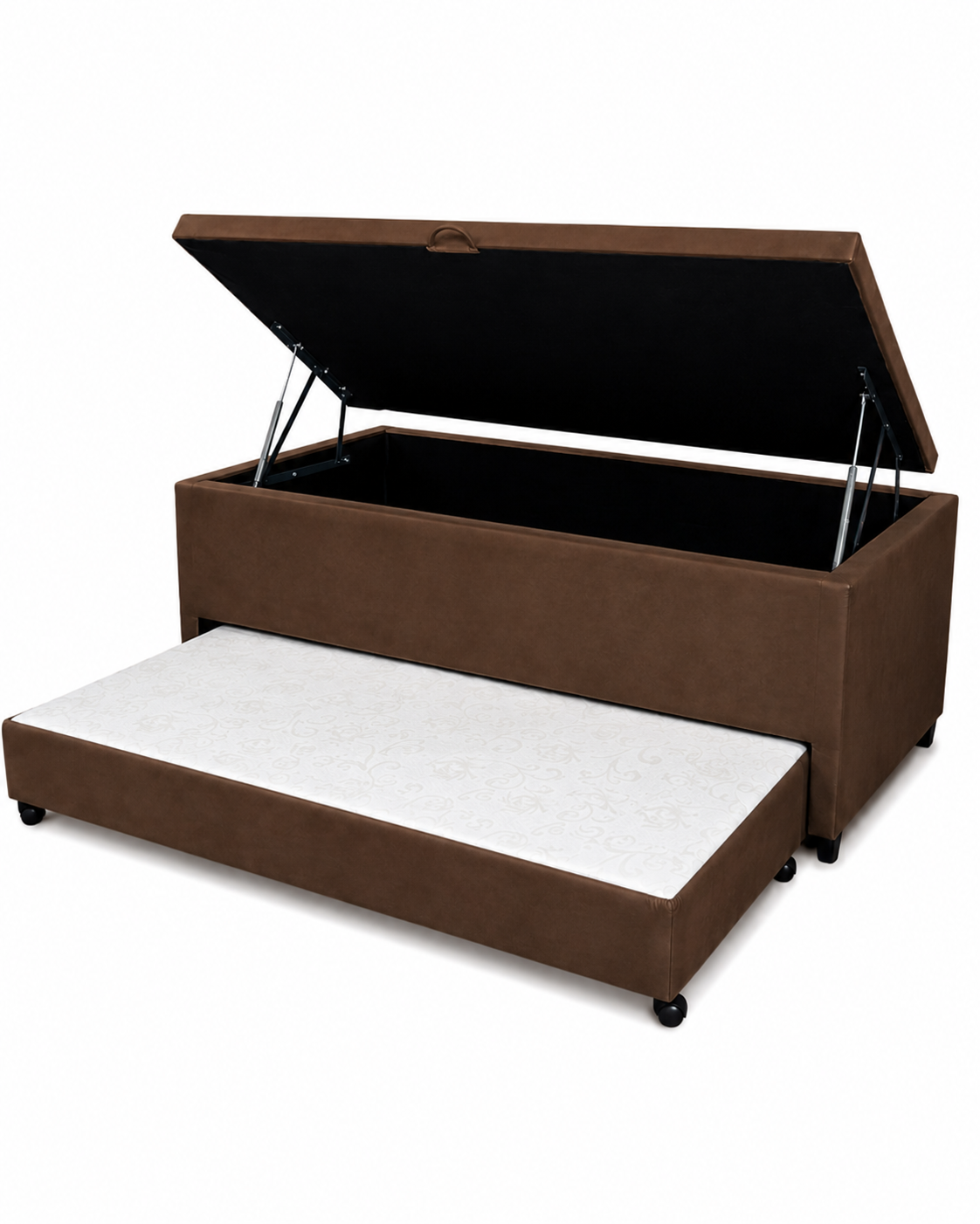 Base Baú Solteirão com auxiliar Suede 88X188X56