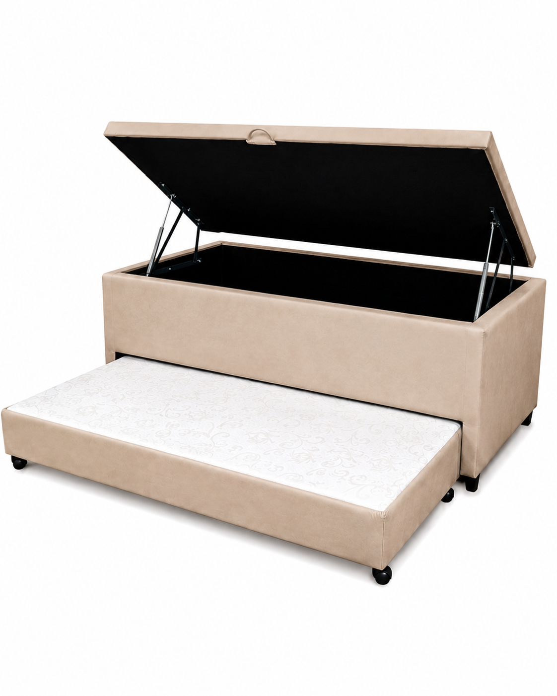 Base Baú Solteirão com auxiliar Suede 88X188X56