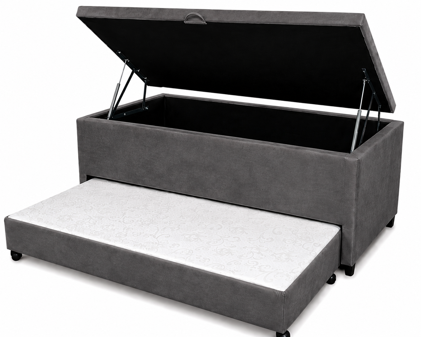 Base Baú Solteirão com auxiliar Suede 88X188X56