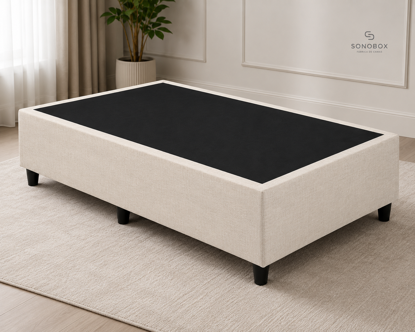 Base Box Solteirão Linho 88X188X40