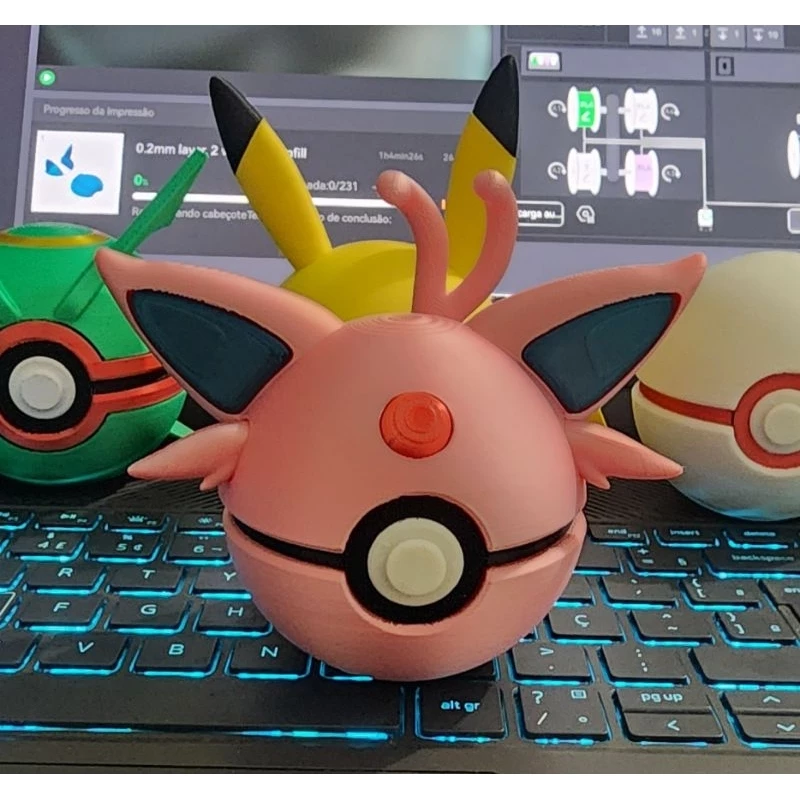 Pokebola Espeon Personalizada 3D Colecionável