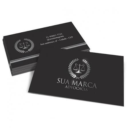 1000 Cartão de Visitas Hot Stamping Prata Toque Aveludado (Soft Touch)