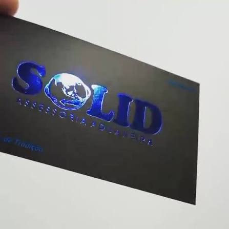 1000 Cartão de Visitas Hot Stamping Azul Toque Aveludado (Soft Touch)