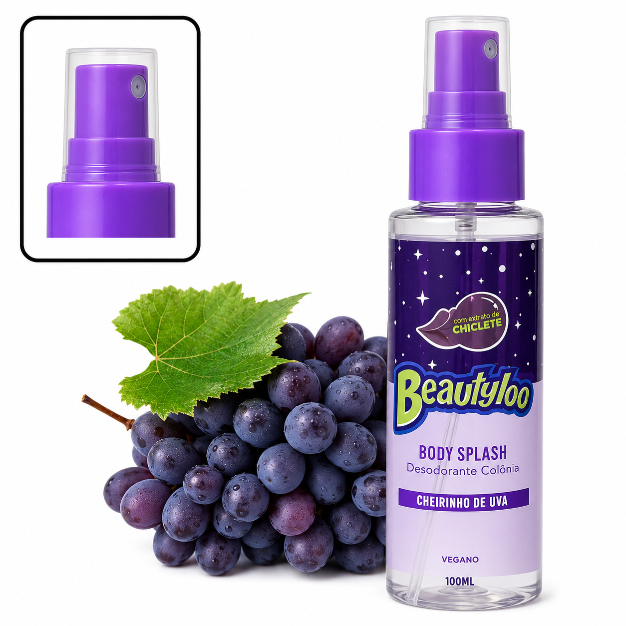 Body Splash Beautyloo Cheirinho de Uva - 100ml