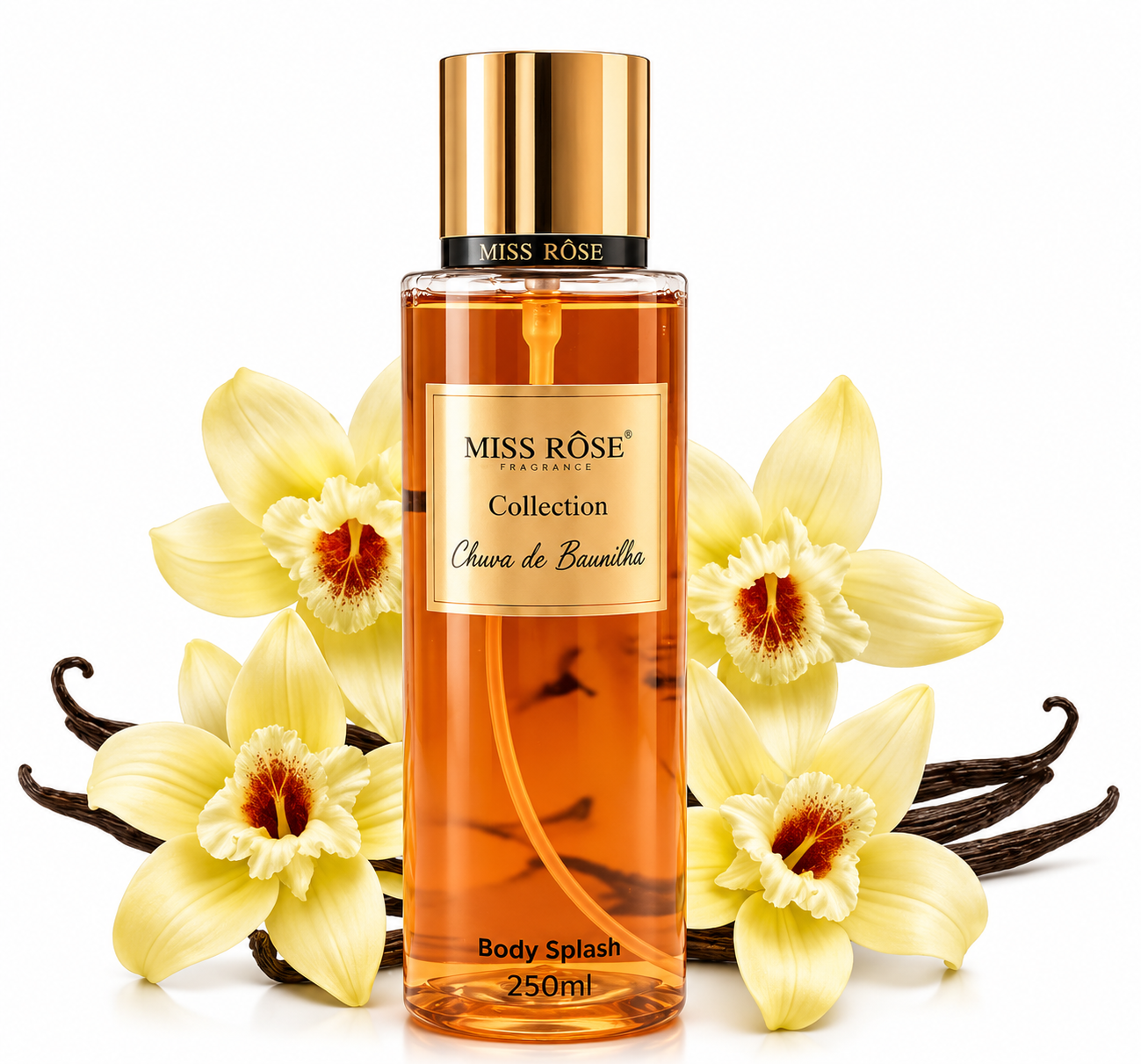 Body Splash Miss Rôse Collection Chuva de Baunilha - 250ml