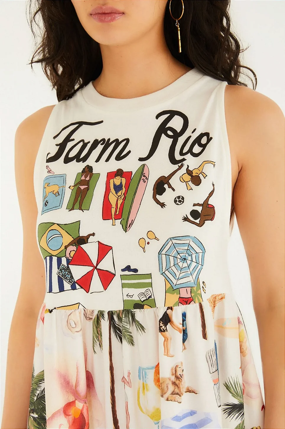 Vestido Midi Estampado Praia Carioca
