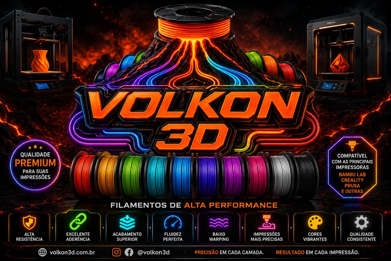 Kit Caneta 3D Completo Vulkon 3D