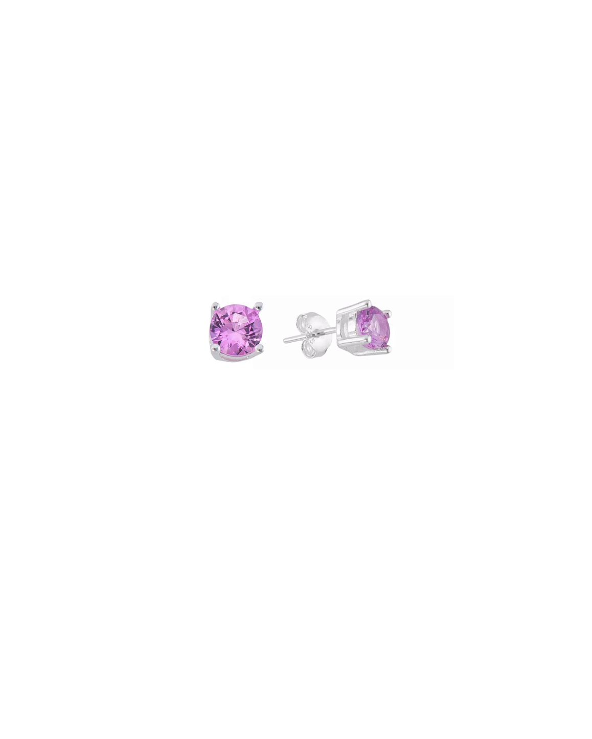 Brinco Ponto de Luz Prata 925 - Pink