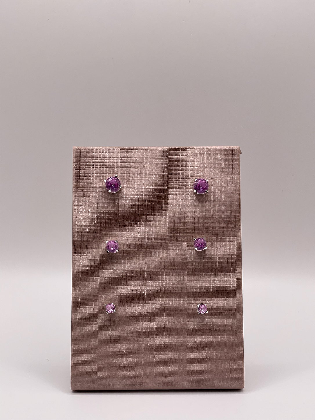 Trio Brincos Pontinhos de Luz Prata 925 - Pink