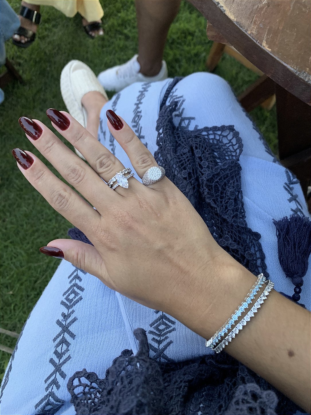 Anel Dedinho Cristal com Zircônia Banho de Ródio Branco