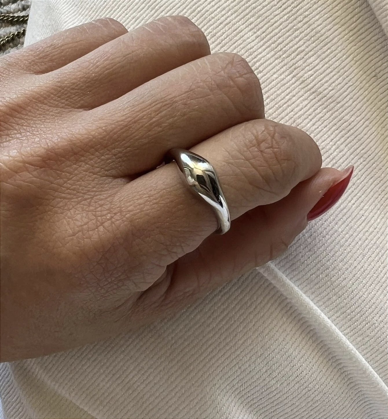 Anel Vintage Banho de Ródio Branco