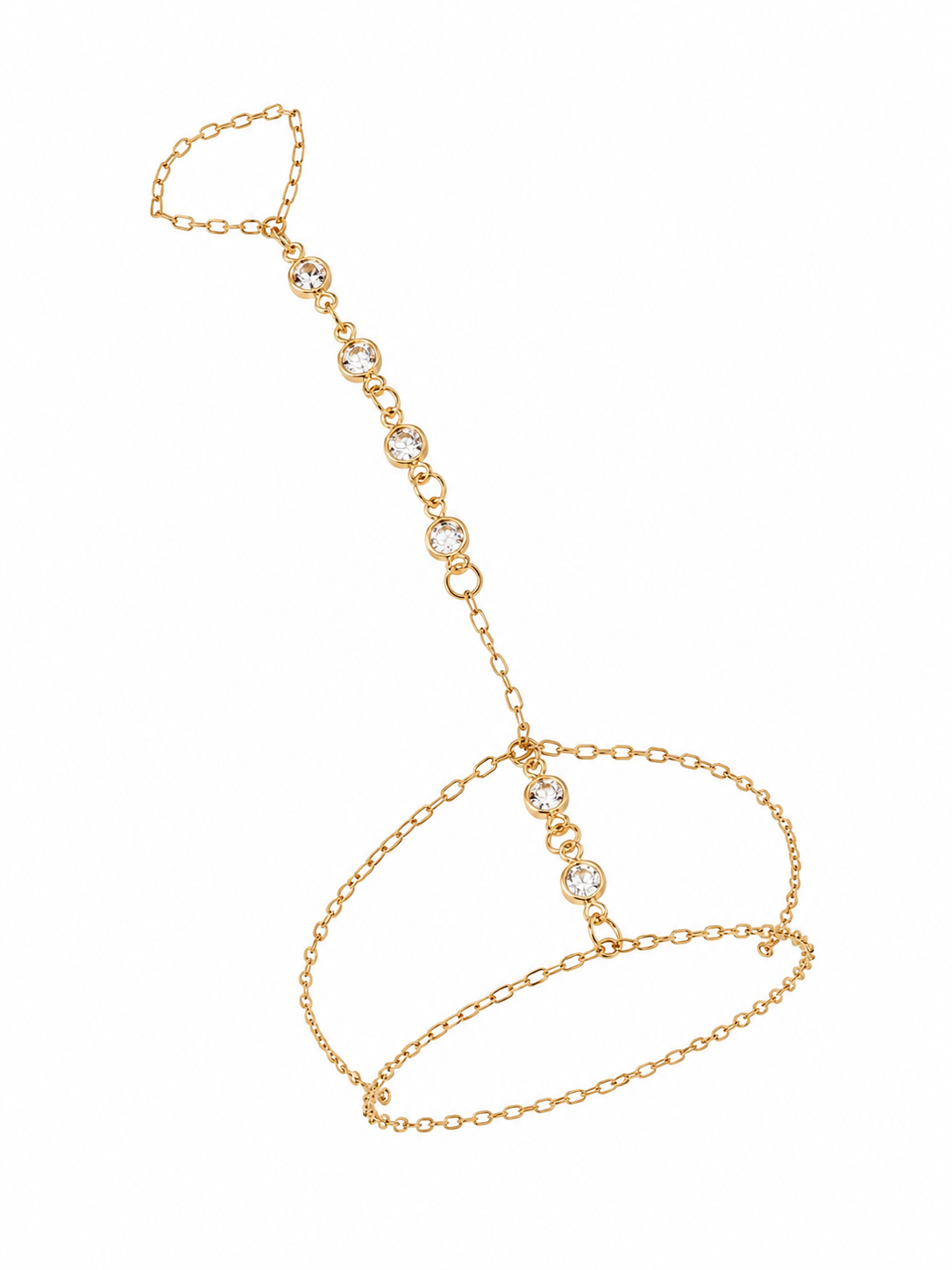 Pulseira Hand Chain Banho de Ouro