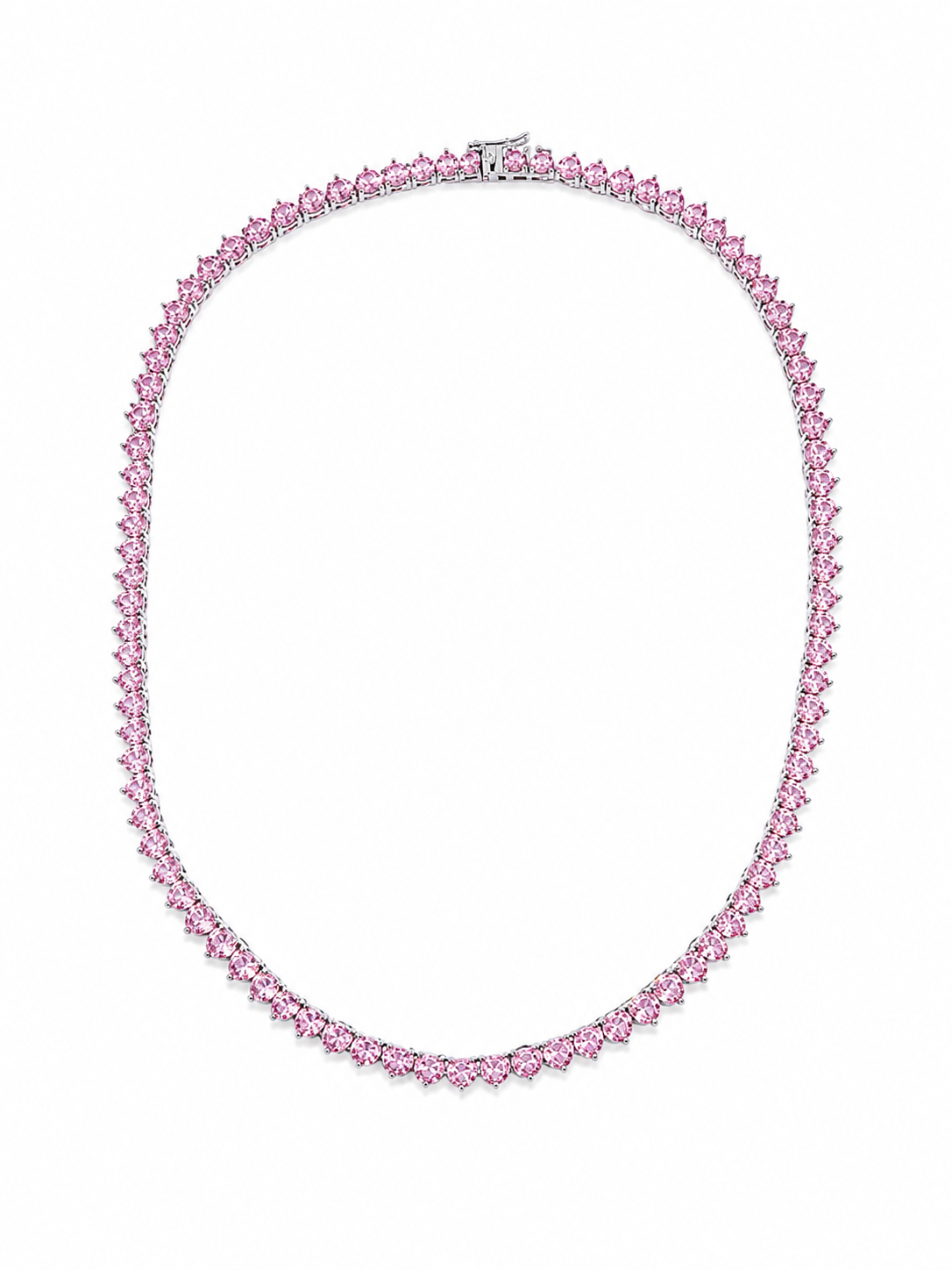 Riviera 3 Pontas com Zircônia Banho de Ródio Branco 4mm - Rosa Claro