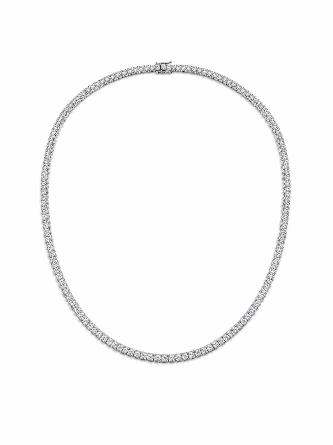 Riviera 4 Garras com Zircônia Banho de Ródio Branco 2mm - Cristal