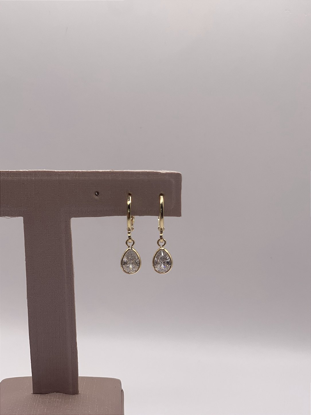 Brinco Argola com Ponto de Luz Banho de Ouro