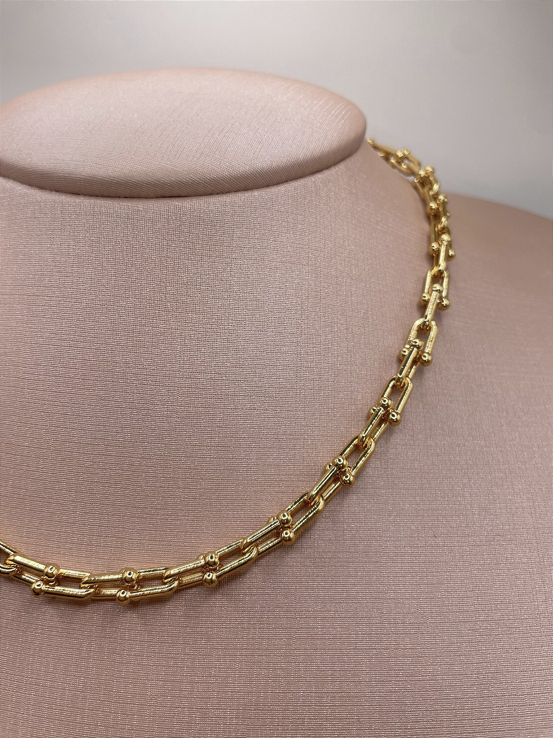 Colar Tiffany Slim Banho de Ouro