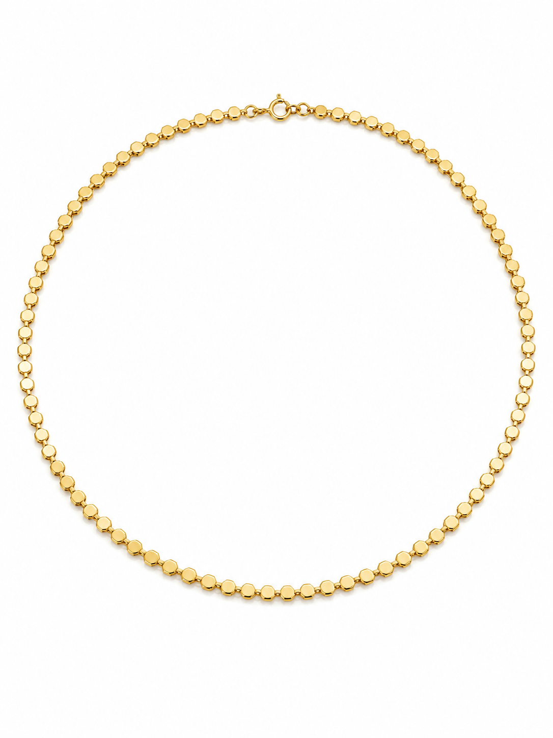 Colar Choker Disco Banho de Ouro