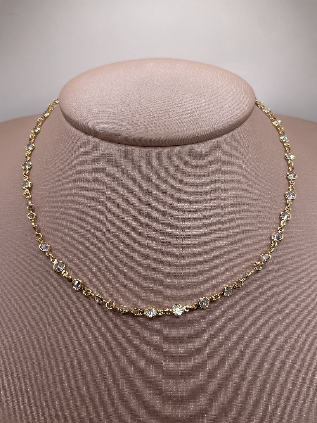 Colar Choker Esfera de Luz Banho de Ouro