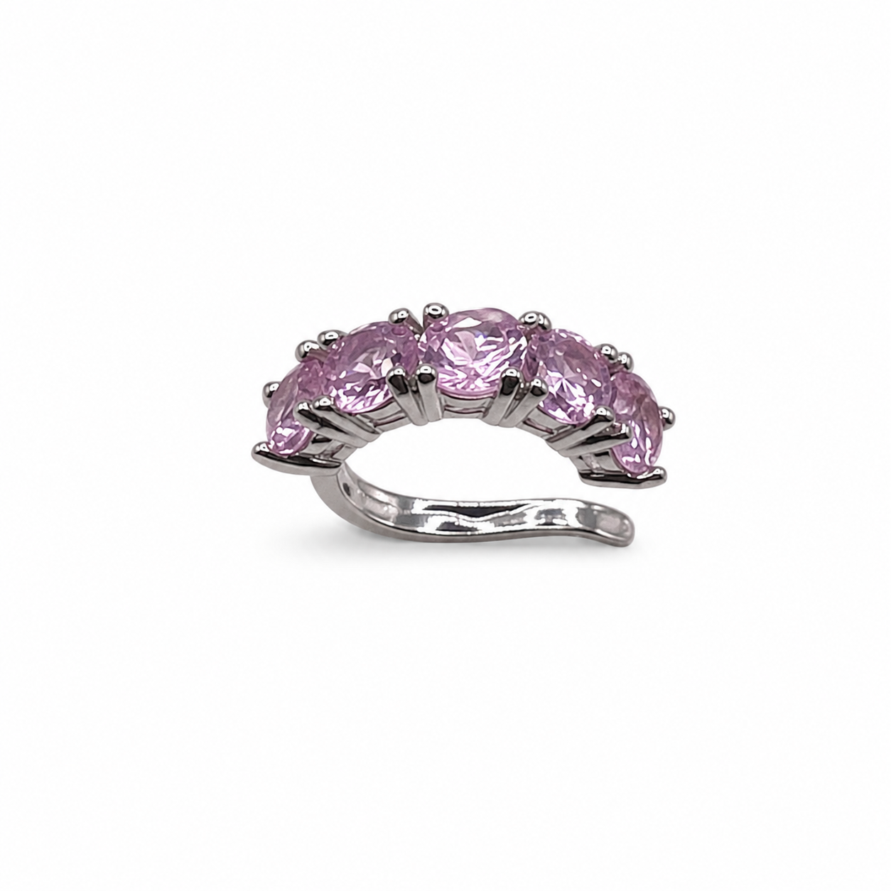 Piercing Fake 4mm Banho de Ródio Branco - Rosa Claro