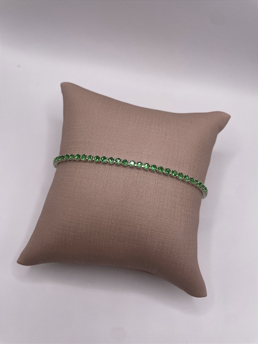 Pulseira Riviera Verde Banho de Prata