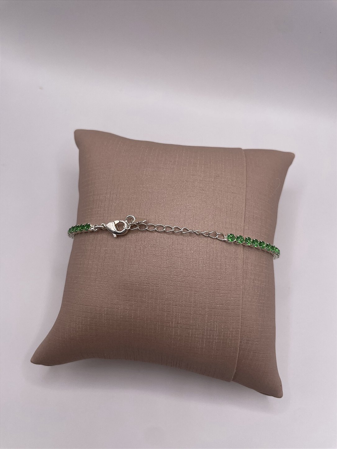 Pulseira Riviera Verde Banho de Prata