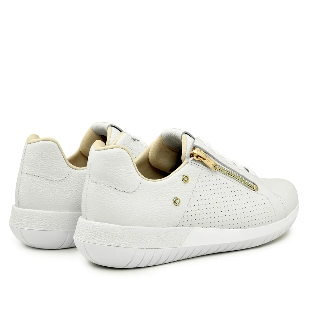 Tênis Casual Ortopédico Feminino UsaFlex Em Couro Original Palmilha Confortável Para Prevenir Dor Nos Pés