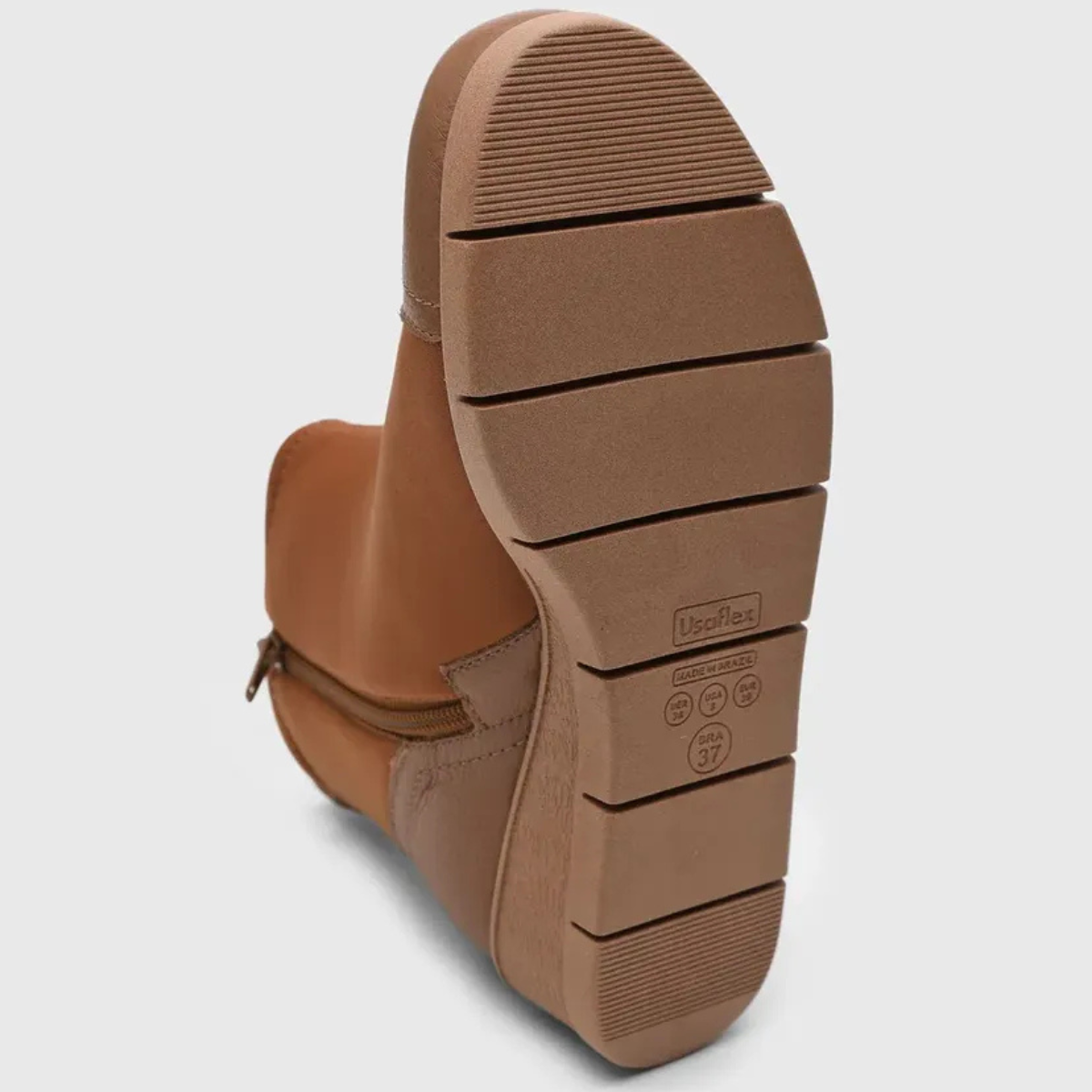 Bota Feminina Cano Curto Usaflex Em Couro Moda E Conforto