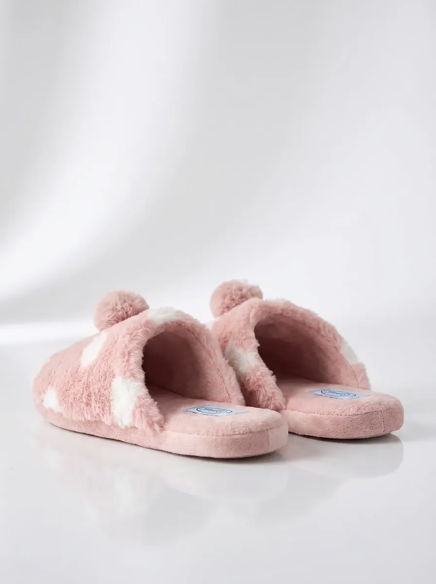 Pantufa Feminina Gasf Pompom Pantufa Quente Forrada Em Lã