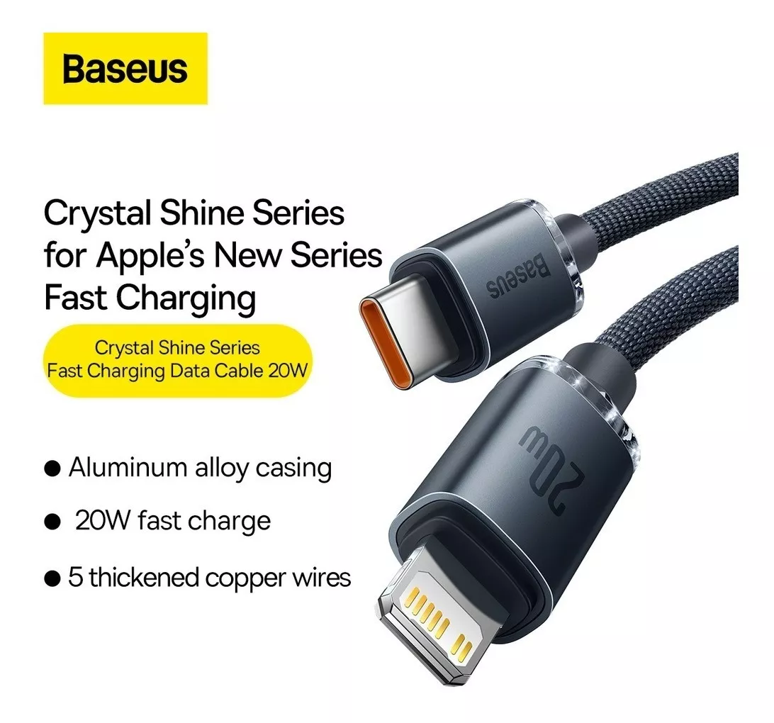 Cabo Baseus 20w Pd Usb C Lightning Para iPhone - 2 Metros