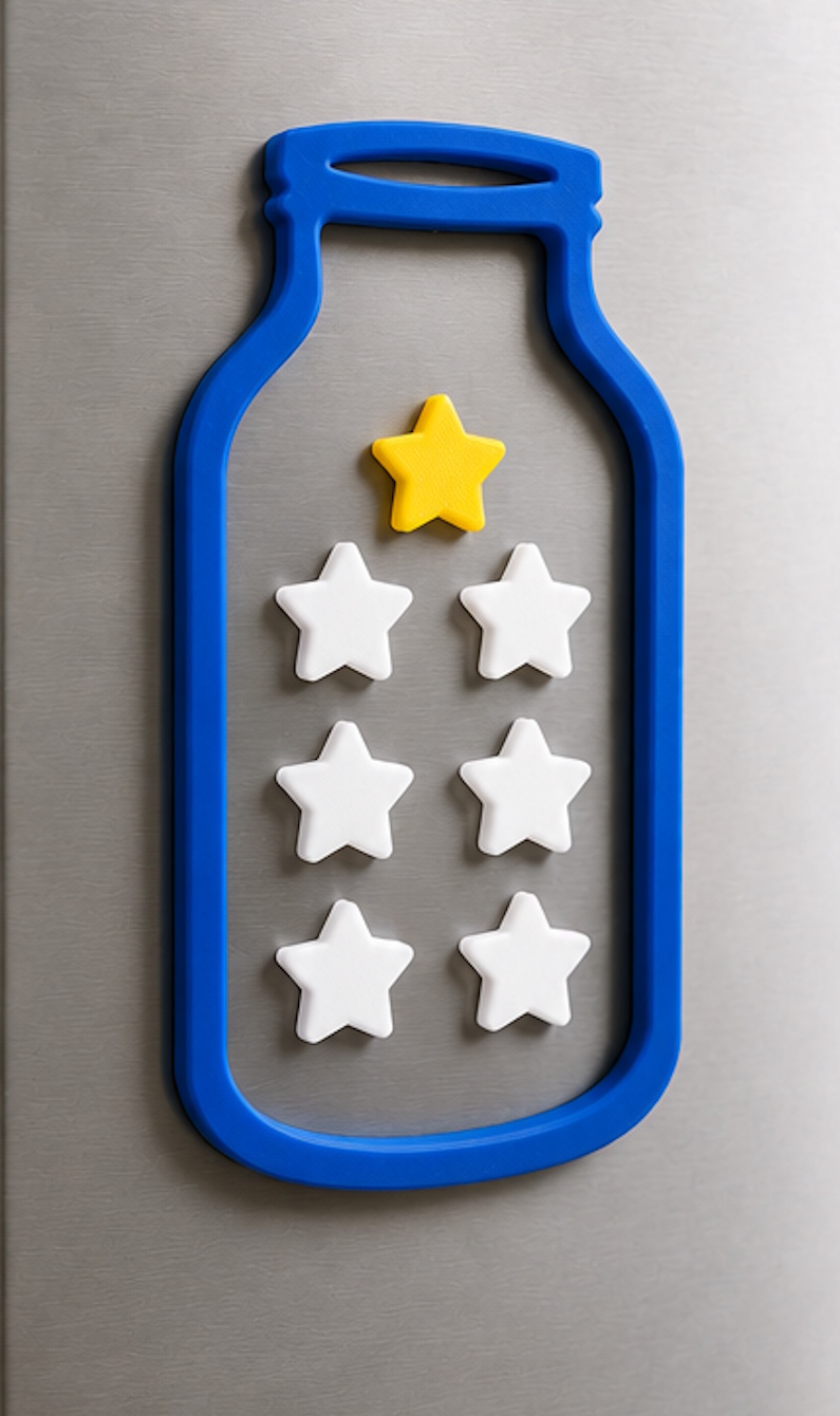 Pote De Incentivo E Recompensa Positiva Infantil 7 Estrelas Magnético
