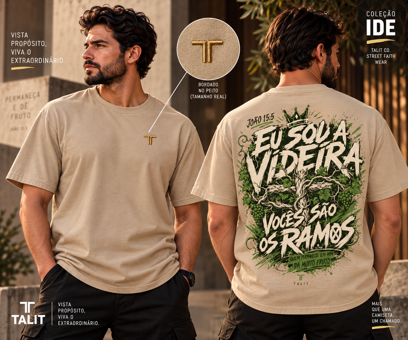 Camiseta IDE - TALIT - AREIA - Cód.: 001