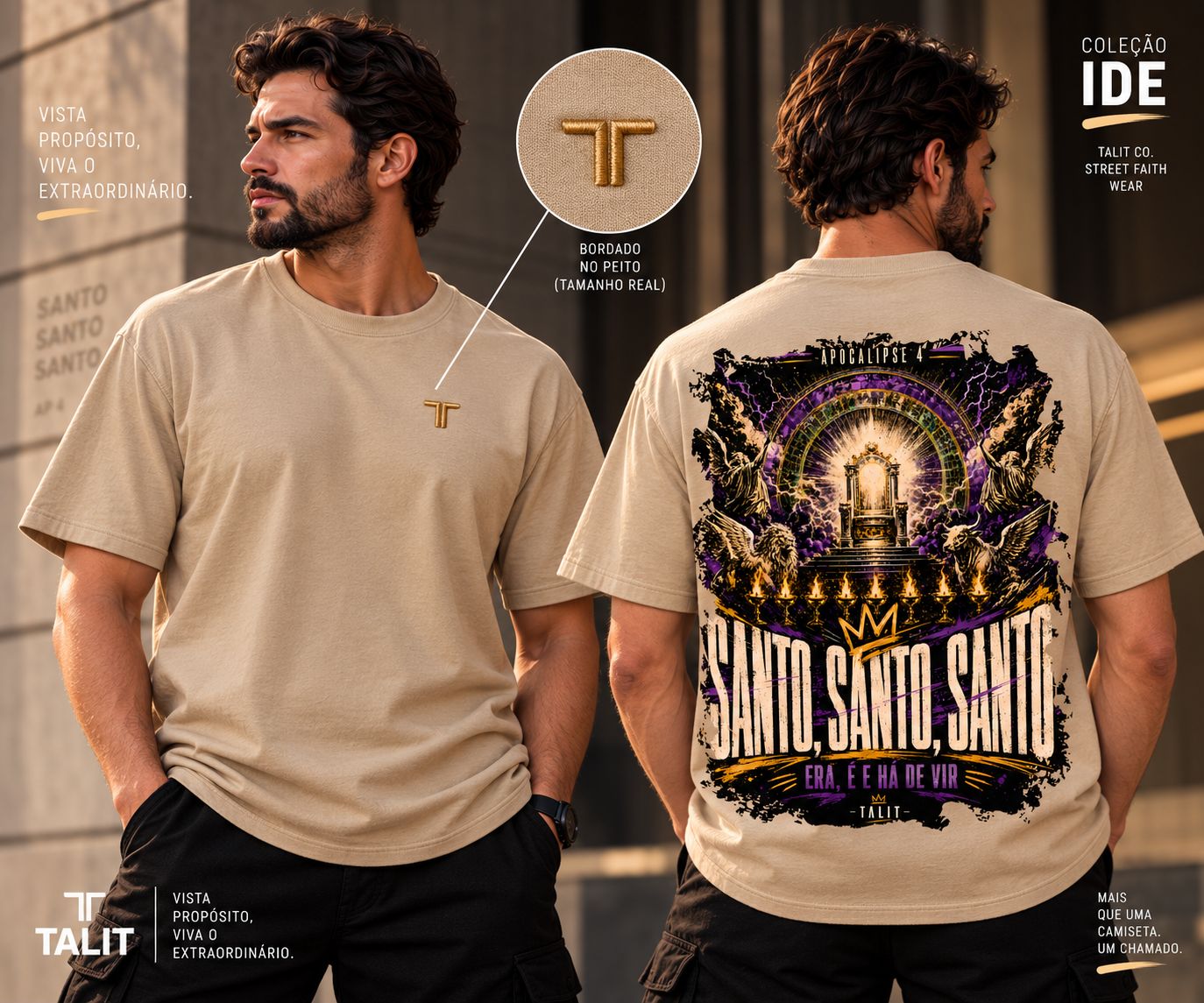 Camiseta IDE - TALIT - AREIA - Cód.: 003