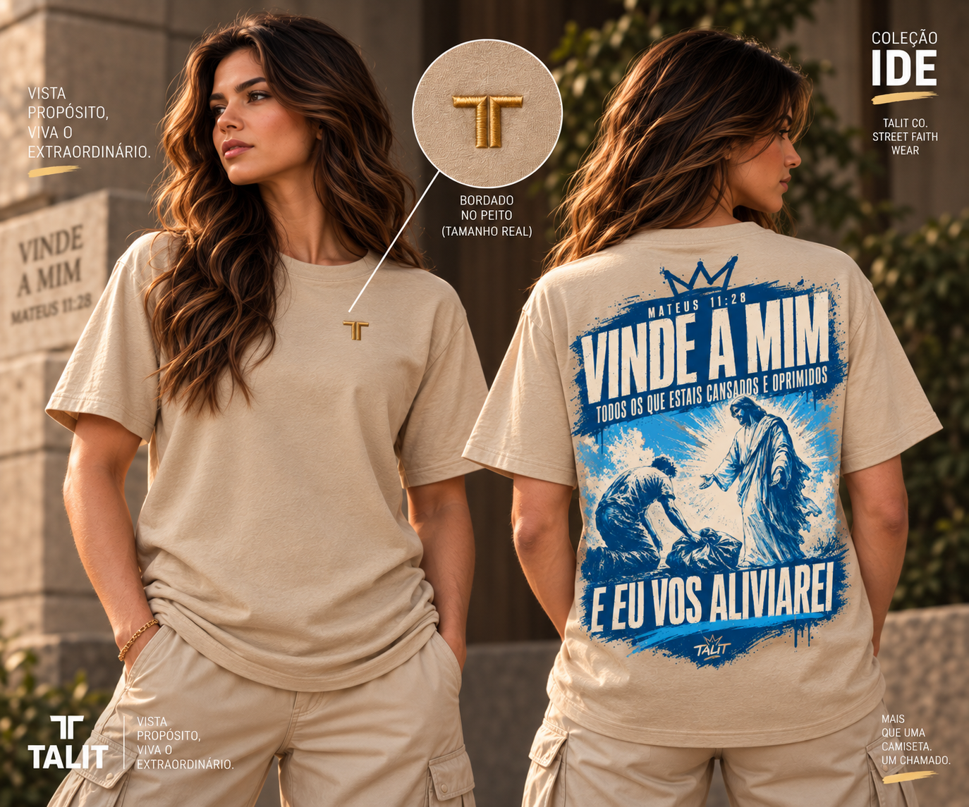 Camiseta IDE - TALIT - AREIA - Cód.: 004