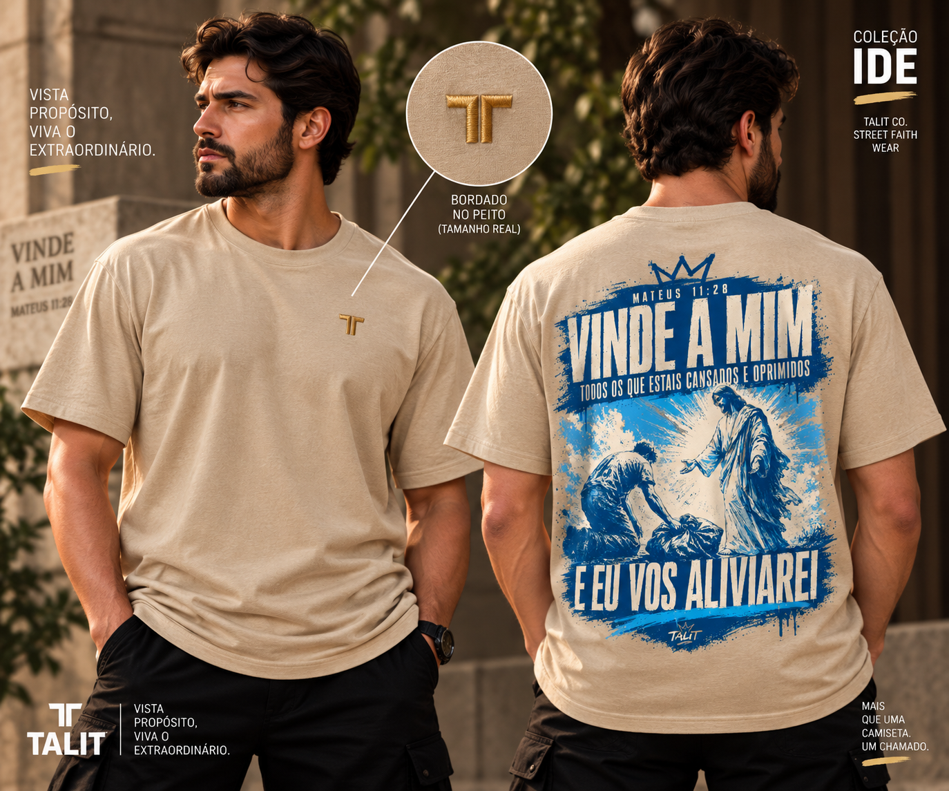 Camiseta IDE - TALIT - AREIA - Cód.: 004