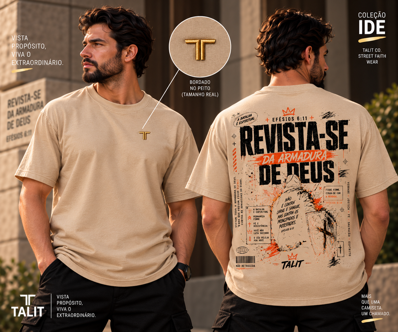 Camiseta IDE - TALIT - AREIA - Cód.: 007