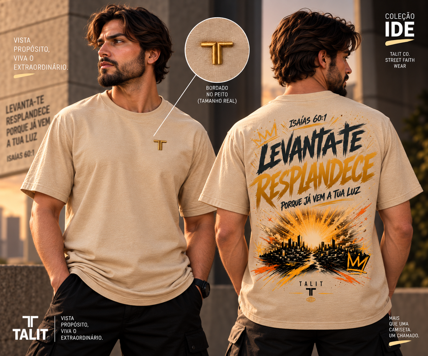 Camiseta IDE - TALIT - AREIA - Cód.: 008