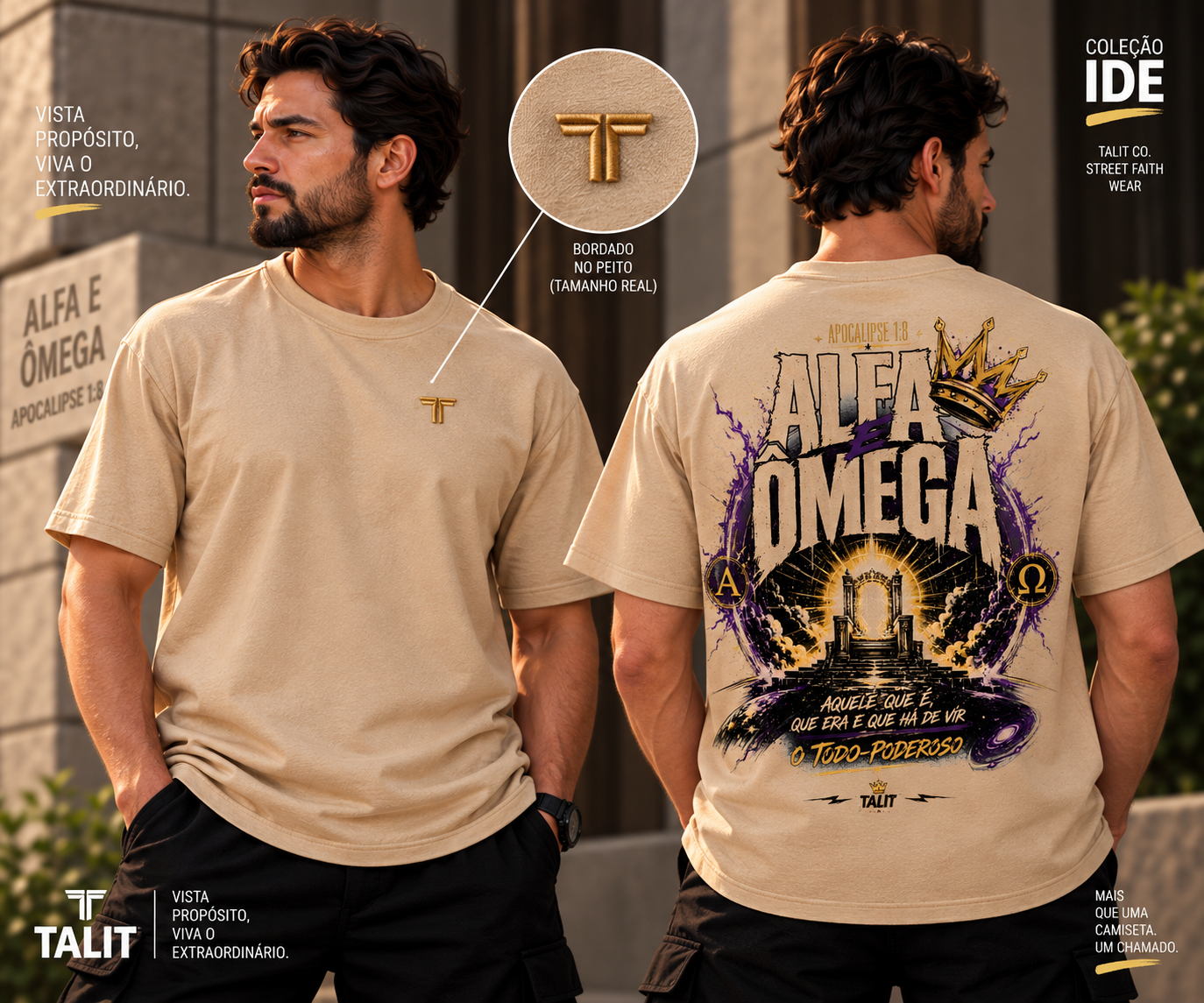 Camiseta IDE - TALIT - AREIA - Cód.: 009