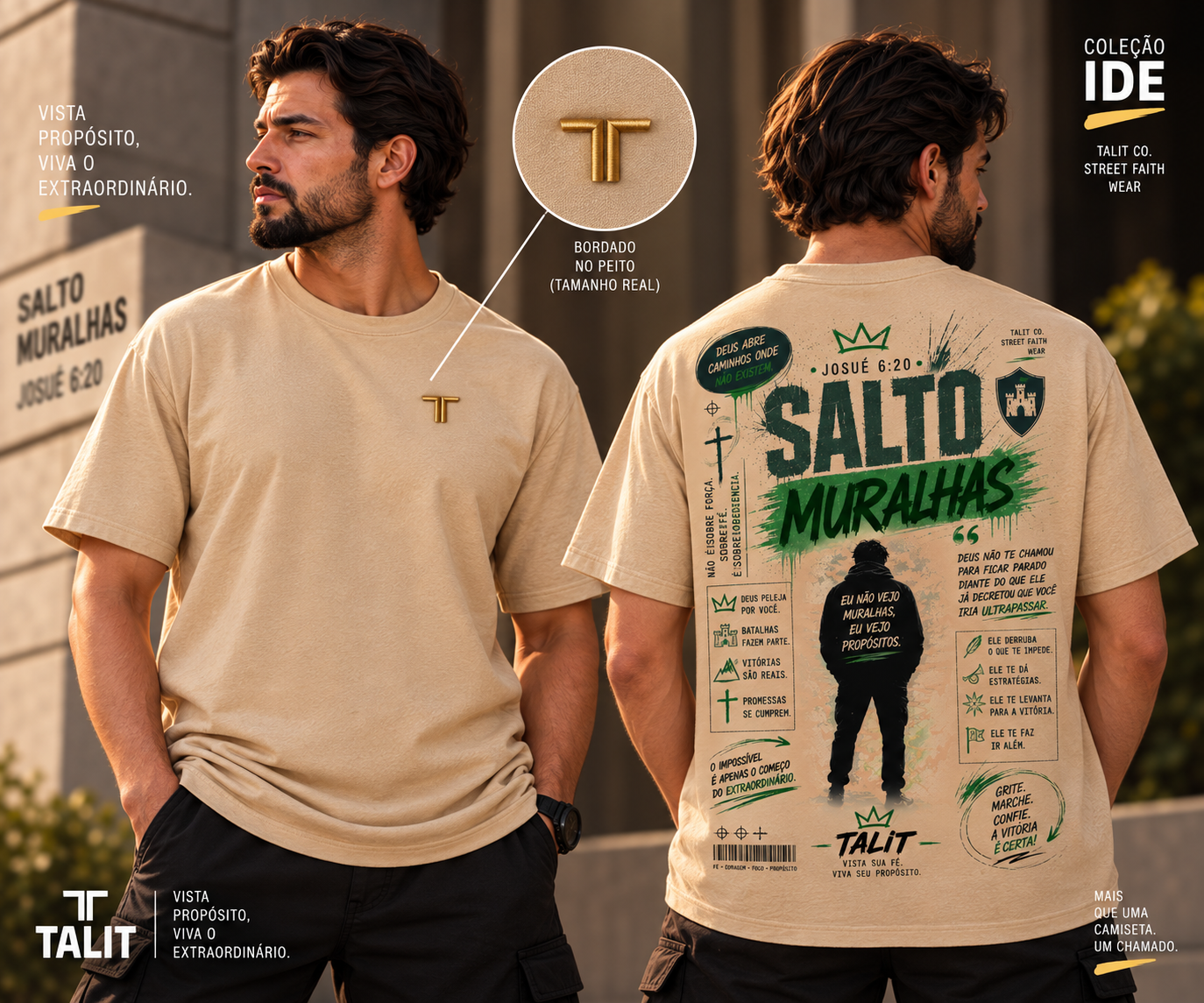 Camiseta IDE - TALIT - AREIA - Cód.: 011