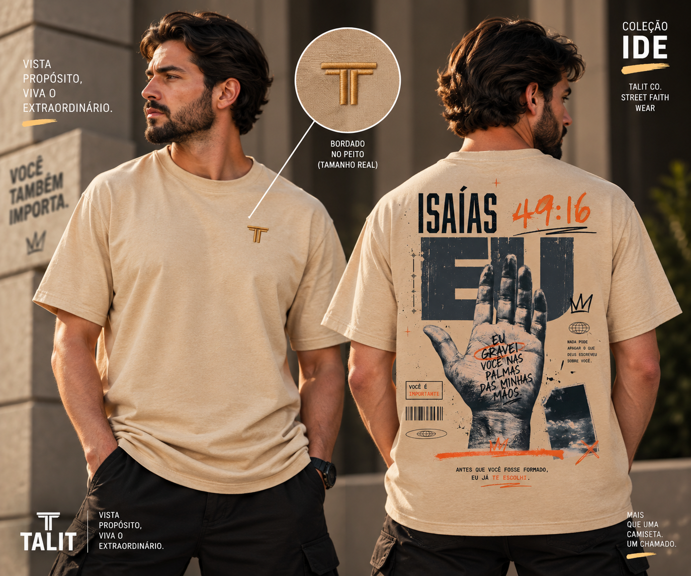 Camiseta IDE - TALIT - AREIA - Cód.: 013