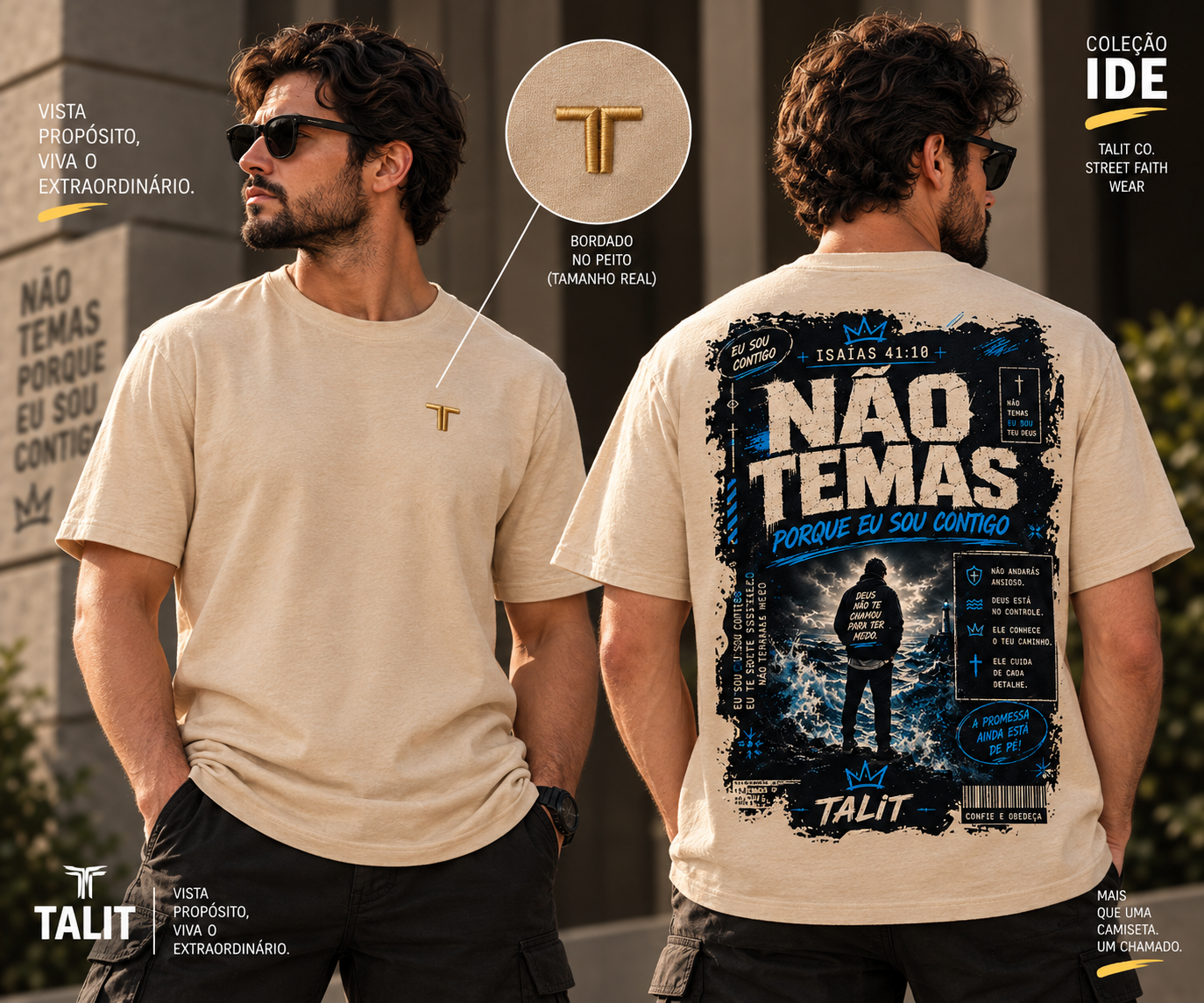 Camiseta IDE - TALIT - AREIA - Cód.: 014