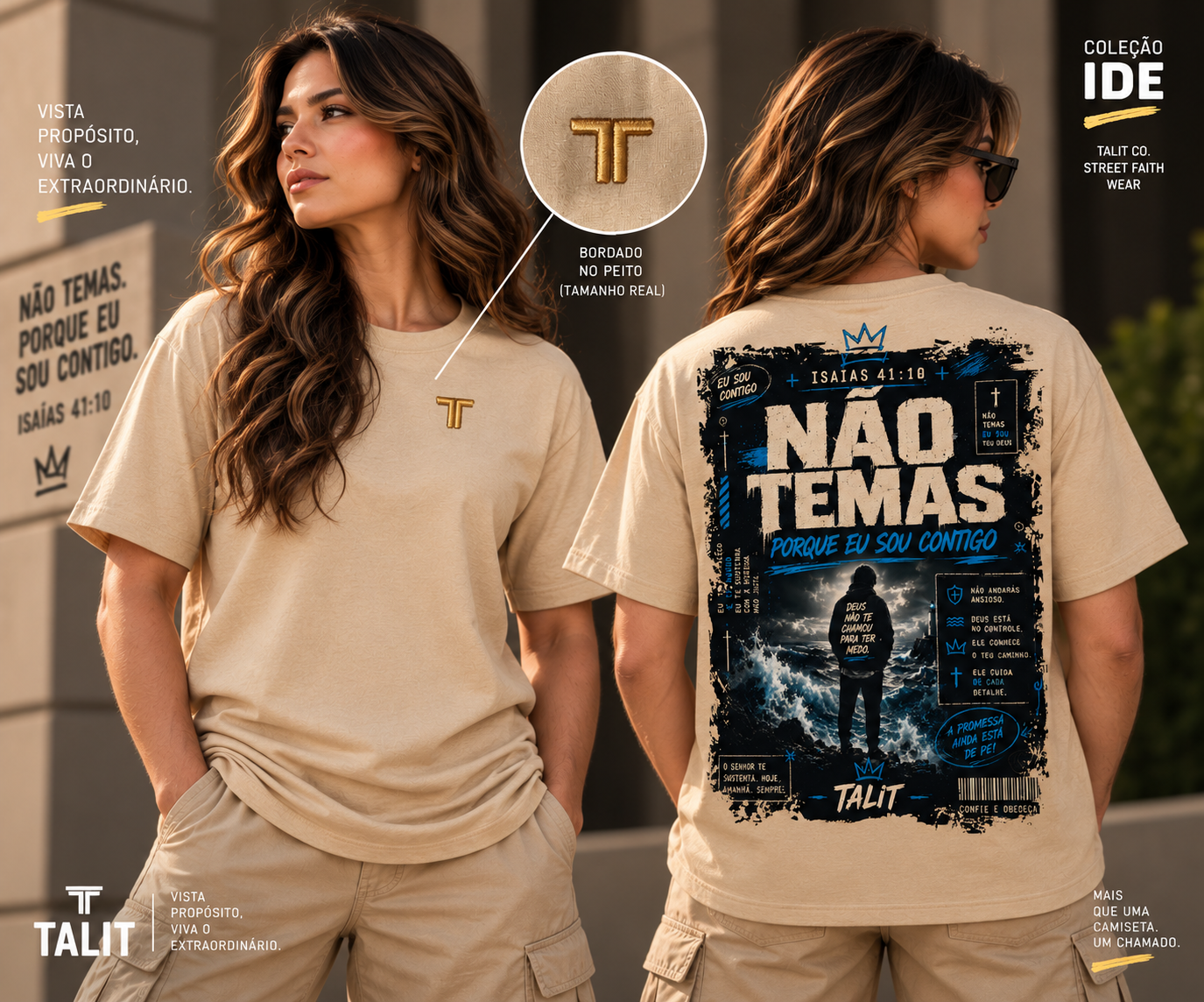 Camiseta IDE - TALIT - AREIA - Cód.: 014
