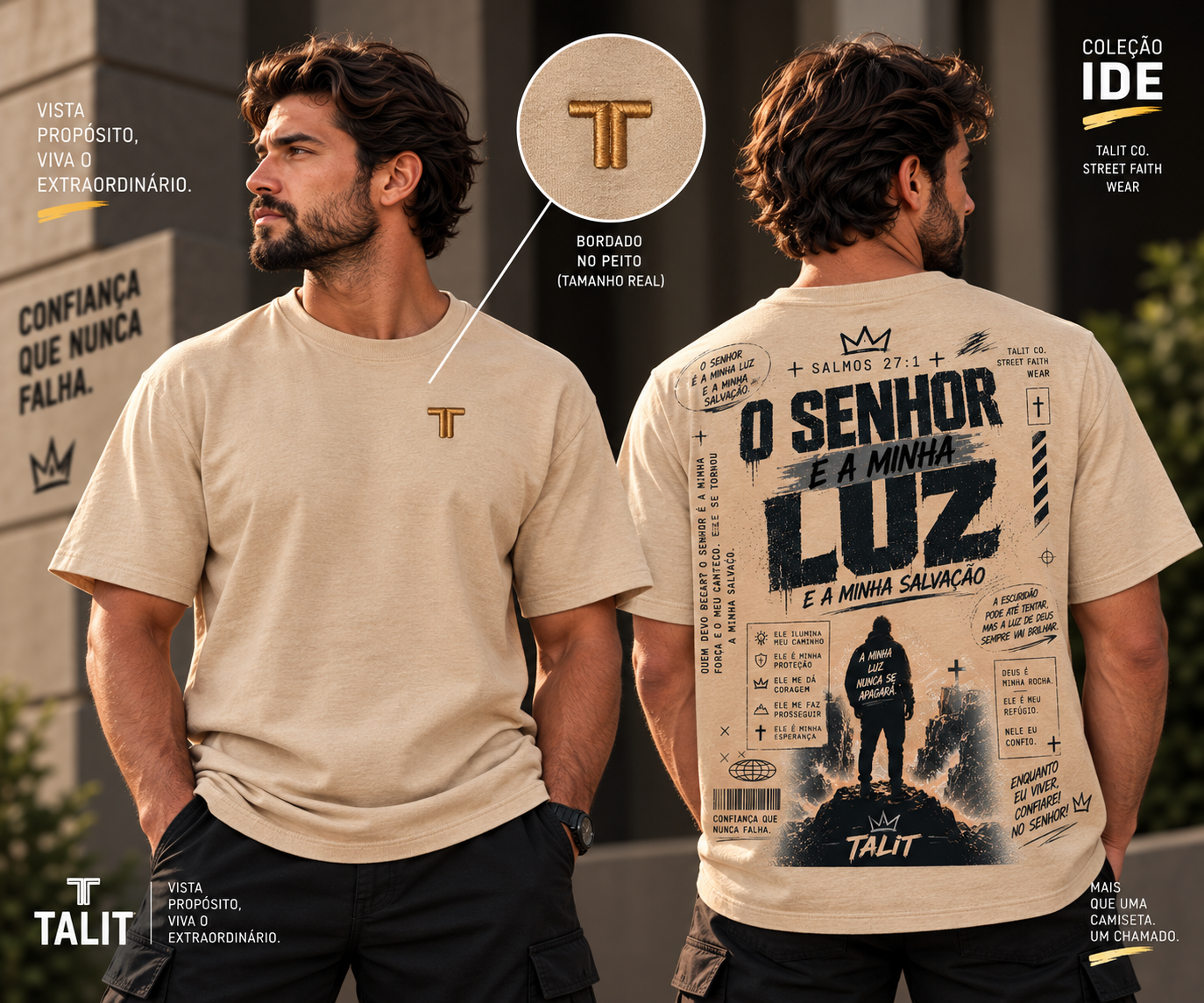Camiseta IDE - TALIT - AREIA - Cód.: 016