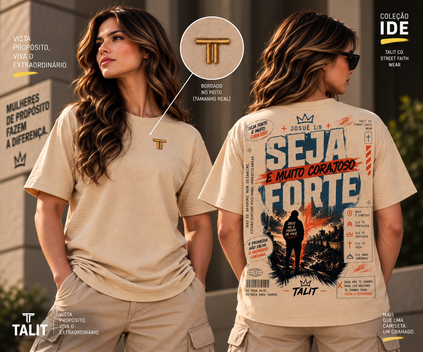 Camiseta IDE - TALIT - AREIA - Cód.: 017